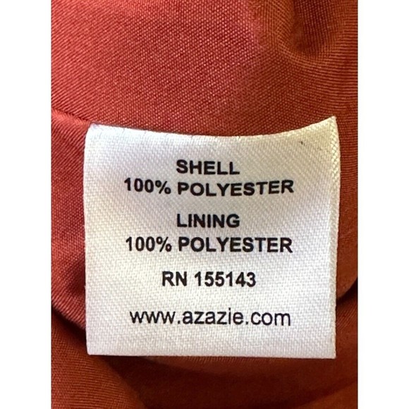 Azazie Rust Color knee length Chiffon Bridesmaid’s Sleeveless dress Custom Size - Picture 7 of 9